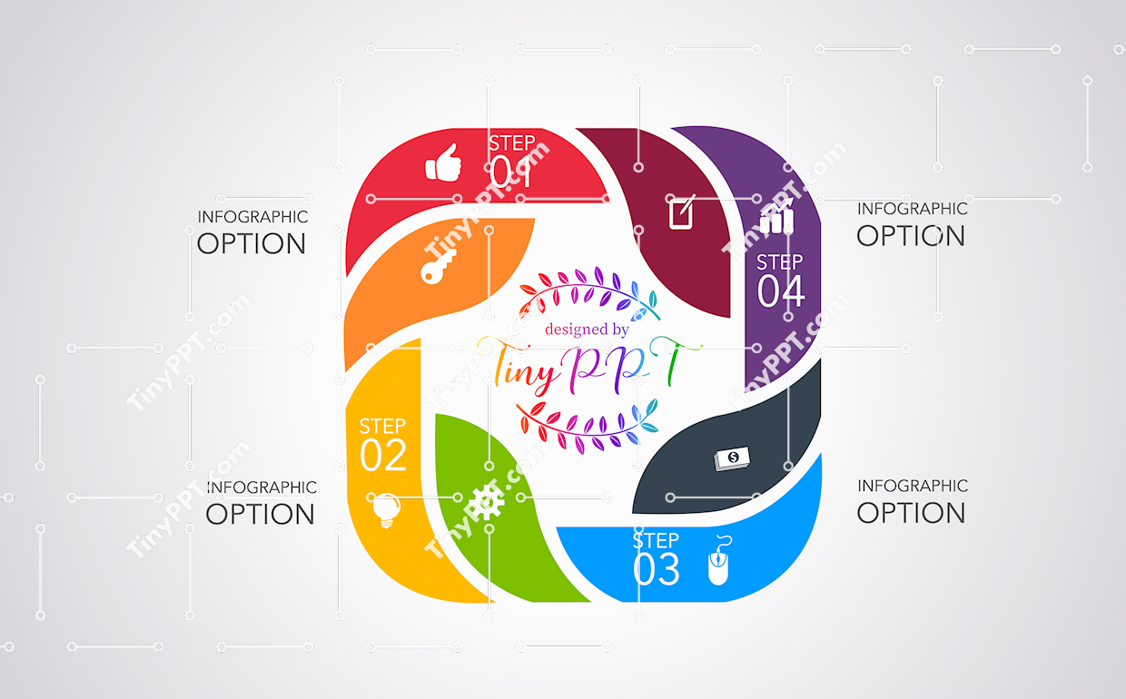Four Step Cycle Diagram PPT