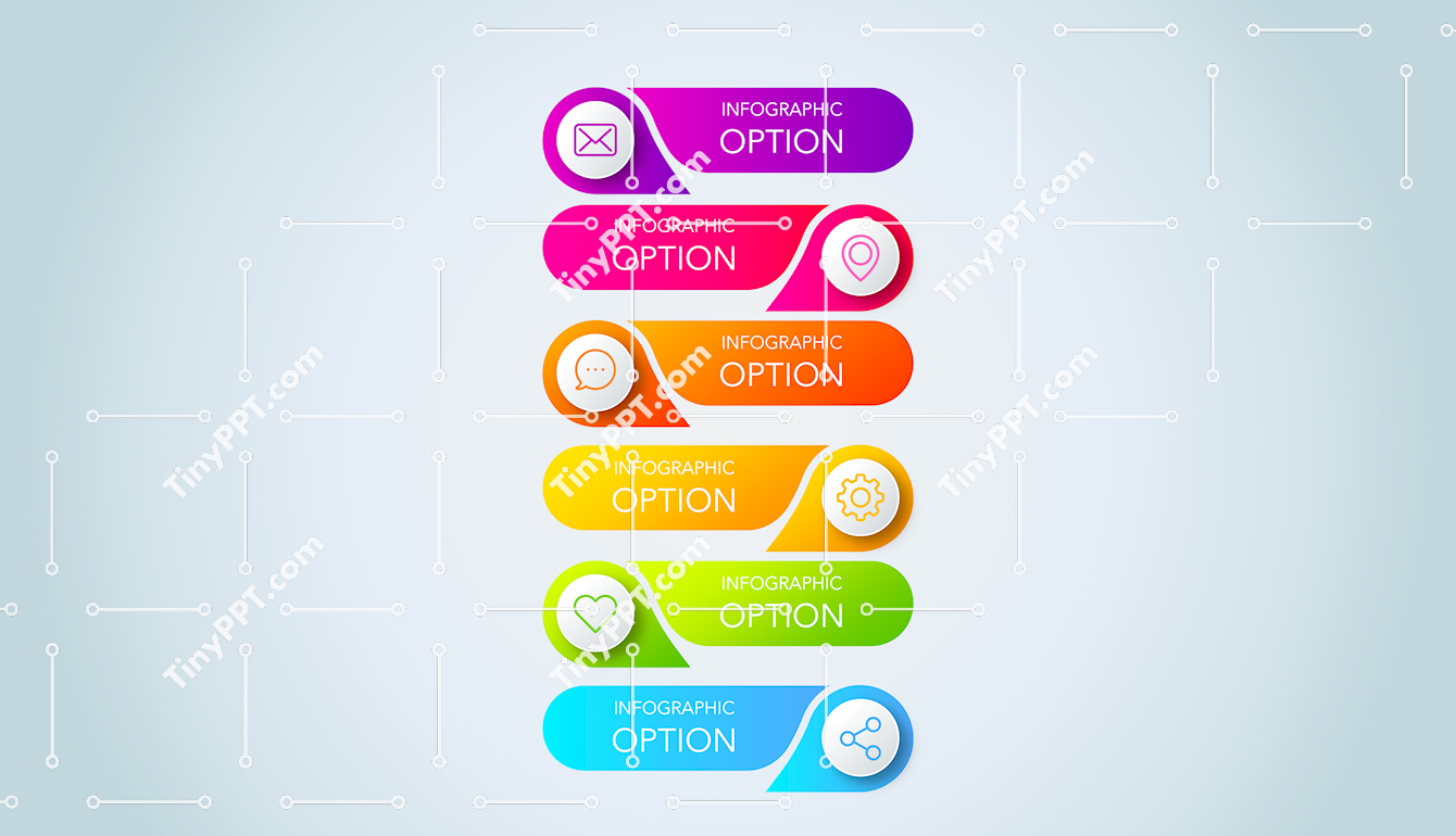 List Ribbon Steps PPT Slide