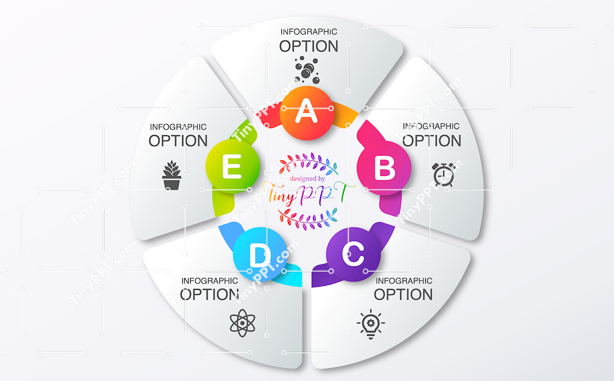 Five Option Cycle Diagram PPT