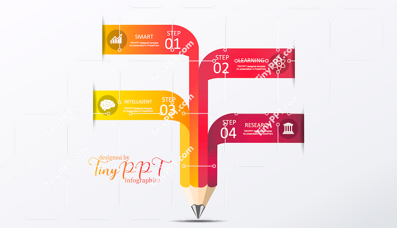 Process Learning Pencil Infographic PPT