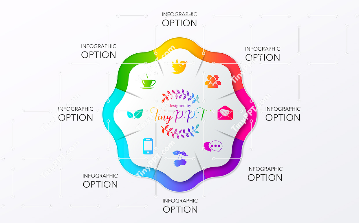 Radial Icon Hub Infographic PowerPoint