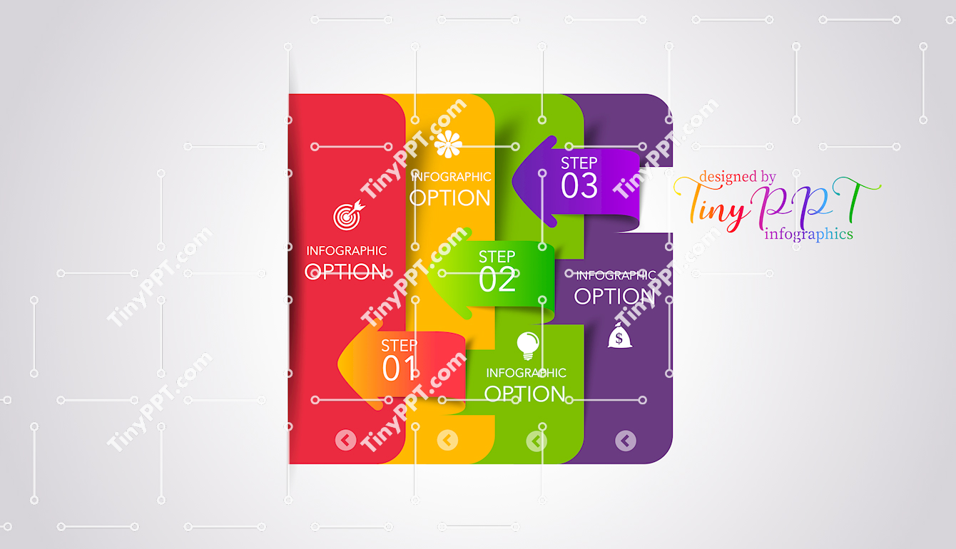 Layered Card Workflow Infographic PPT