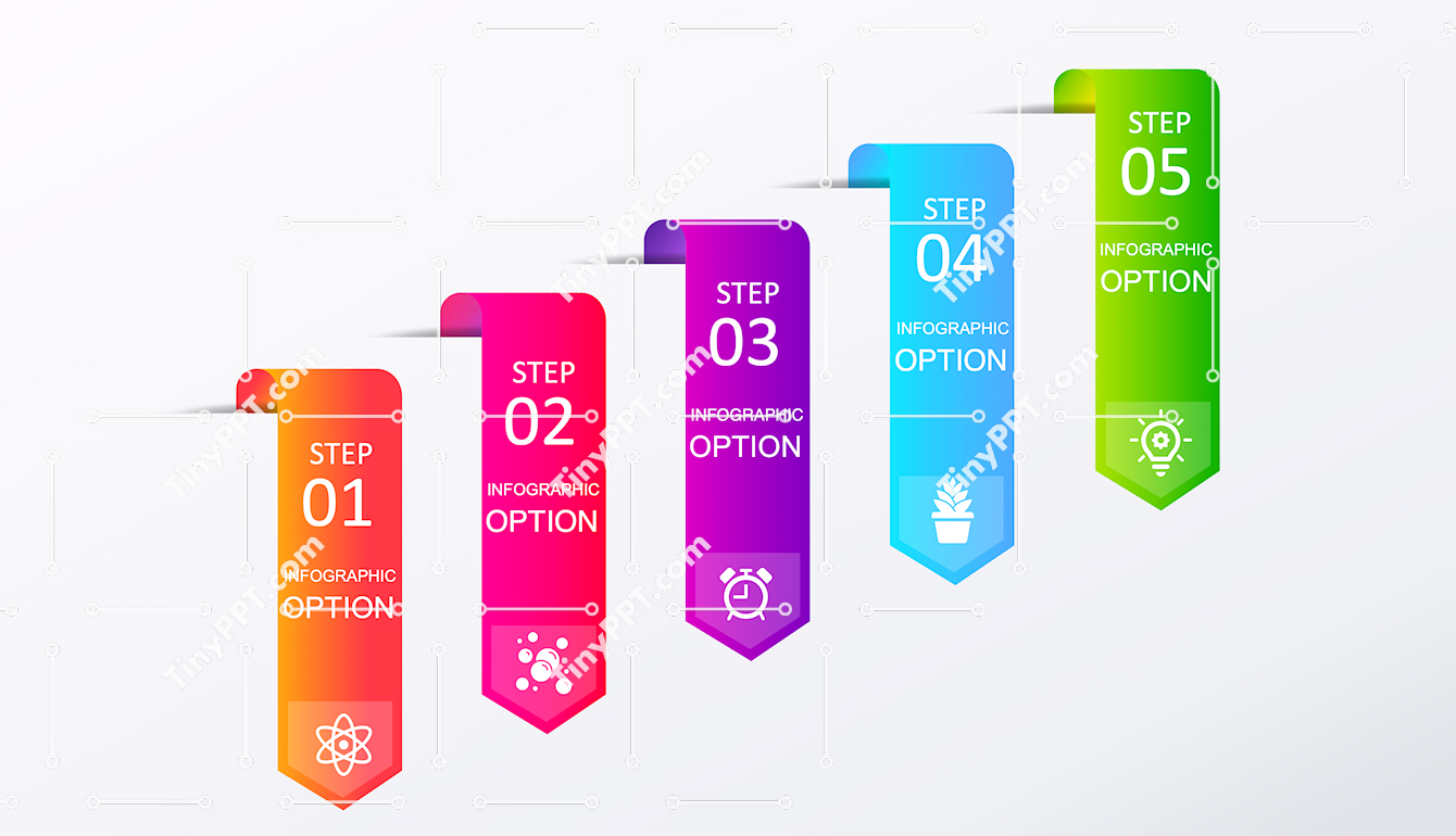 Vertical Process Ribbon Infographic Slide