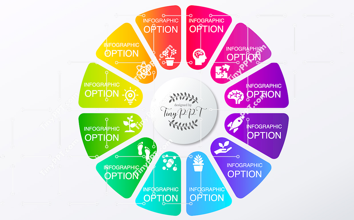 Multi Option Wheel Infographic PPT