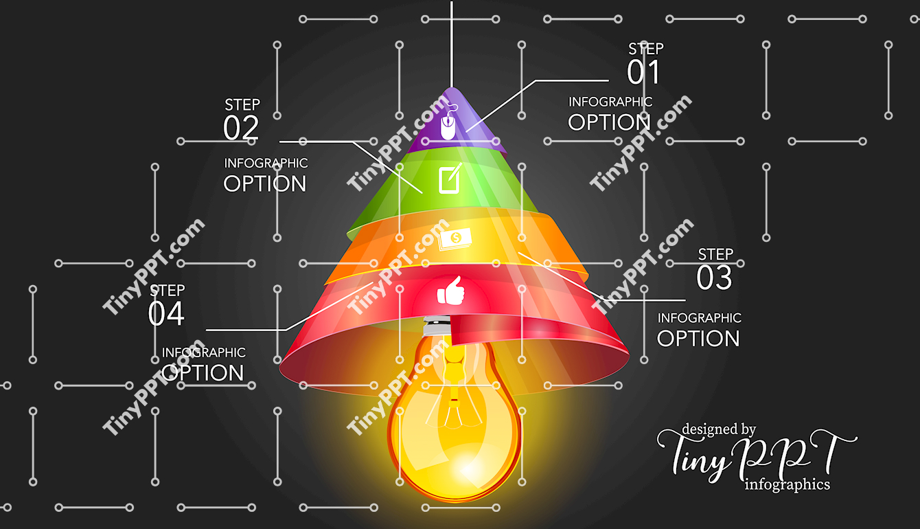 Idea Funnel Lightbulb PPT Slide