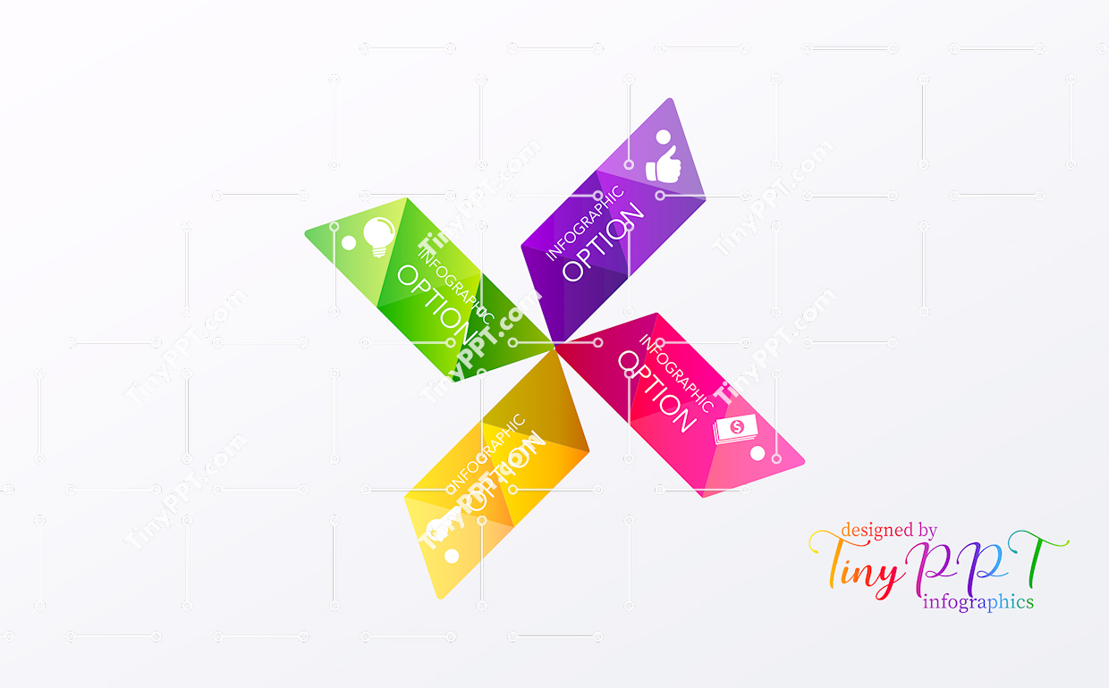 Four Direction Process Diagram PPT