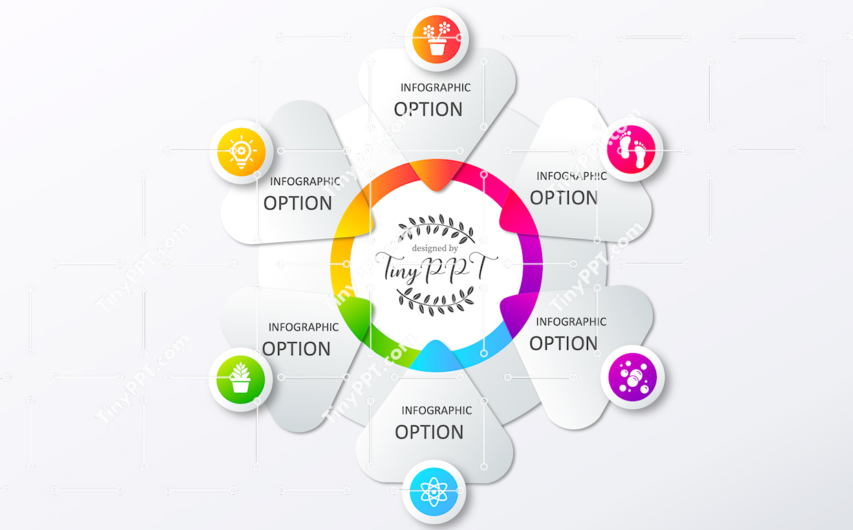 Radial options infographic PPT