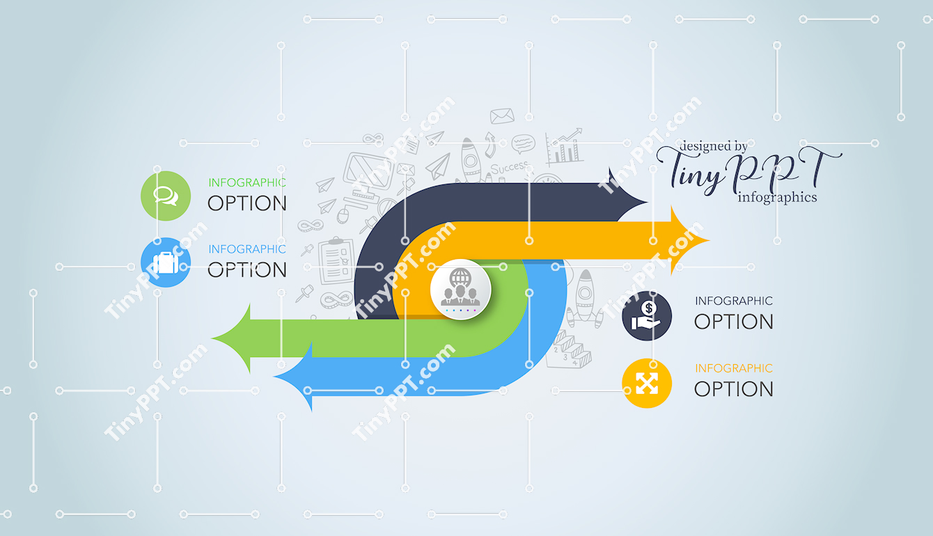 Curved Flow Process PPT Template