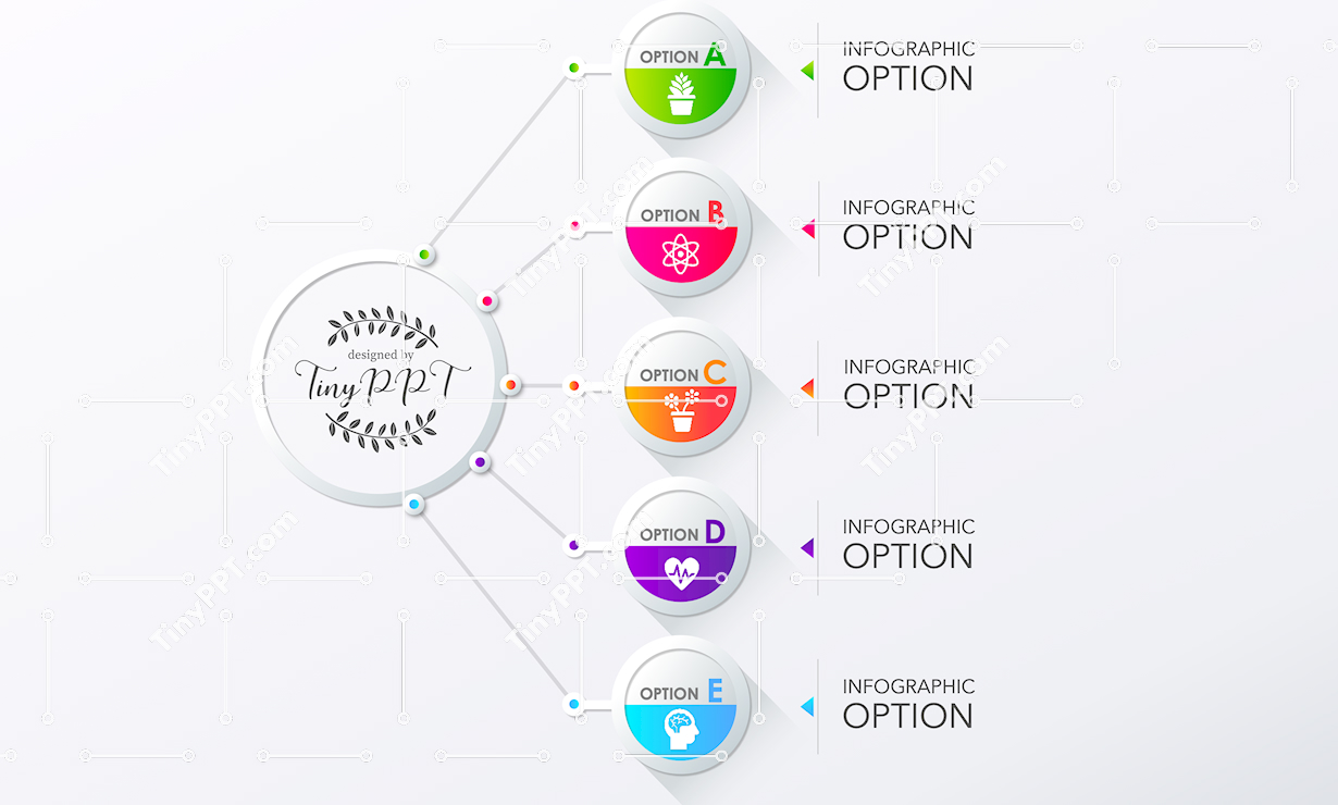 Vertical Options Diagram PPT Slide