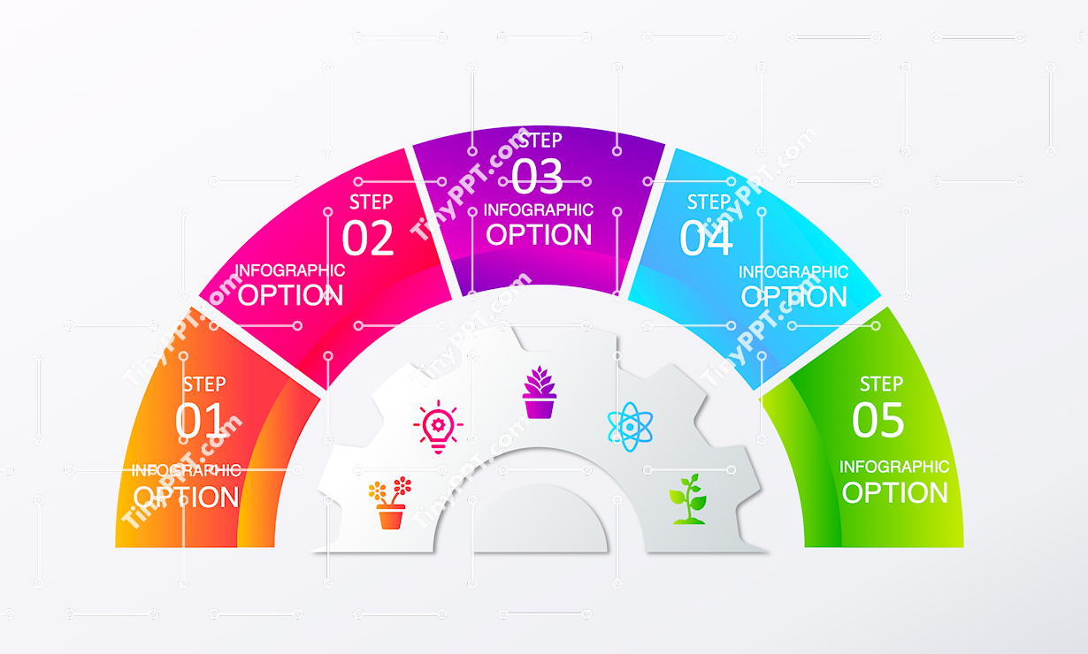 Semi Circle Steps Infographic PowerPoint