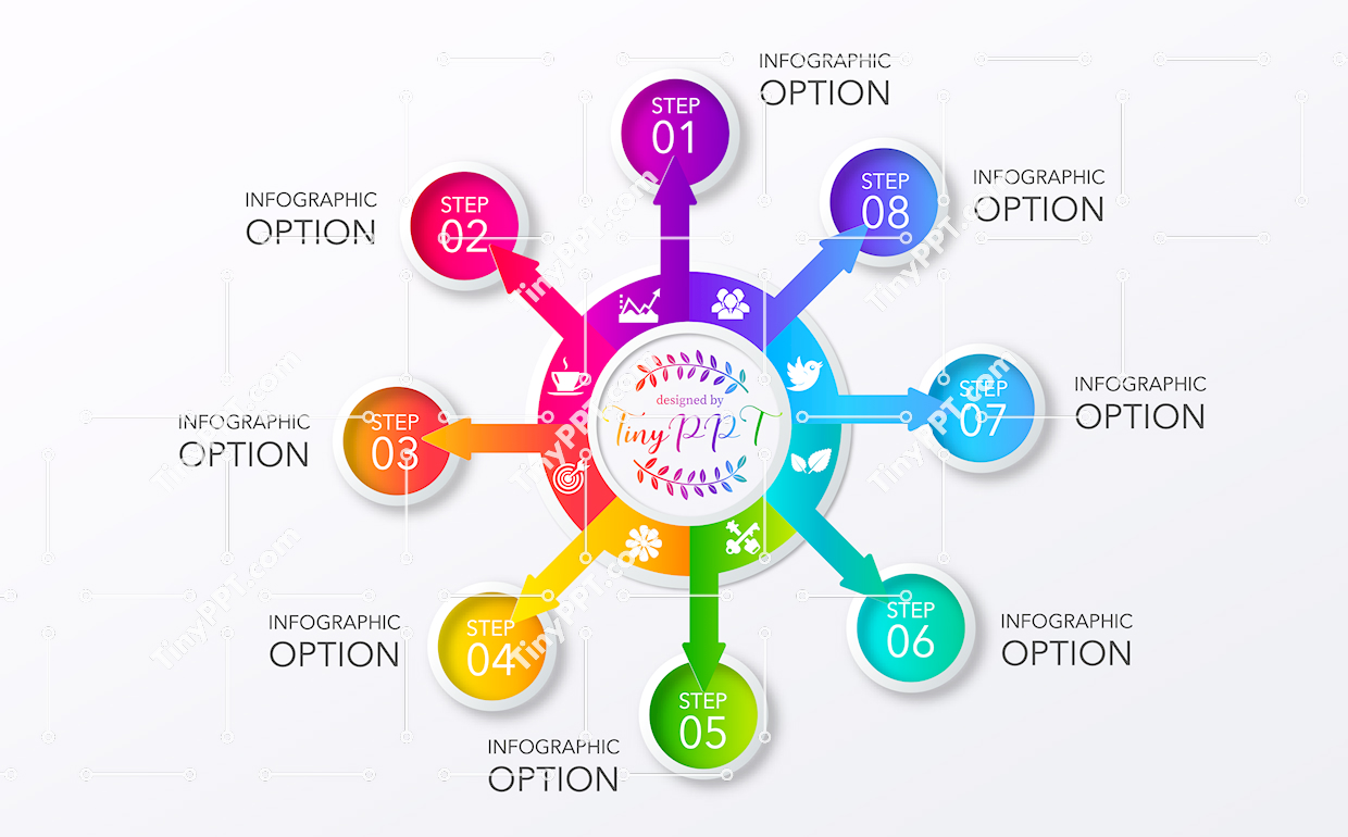 Radial Process Infographic PPT Slide