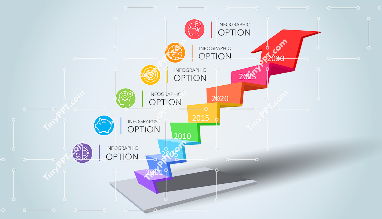 Timeline Growth Arrow Infographic PPT