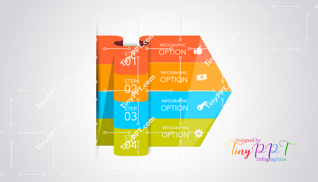 Steps Ribbon Process Diagram PPT