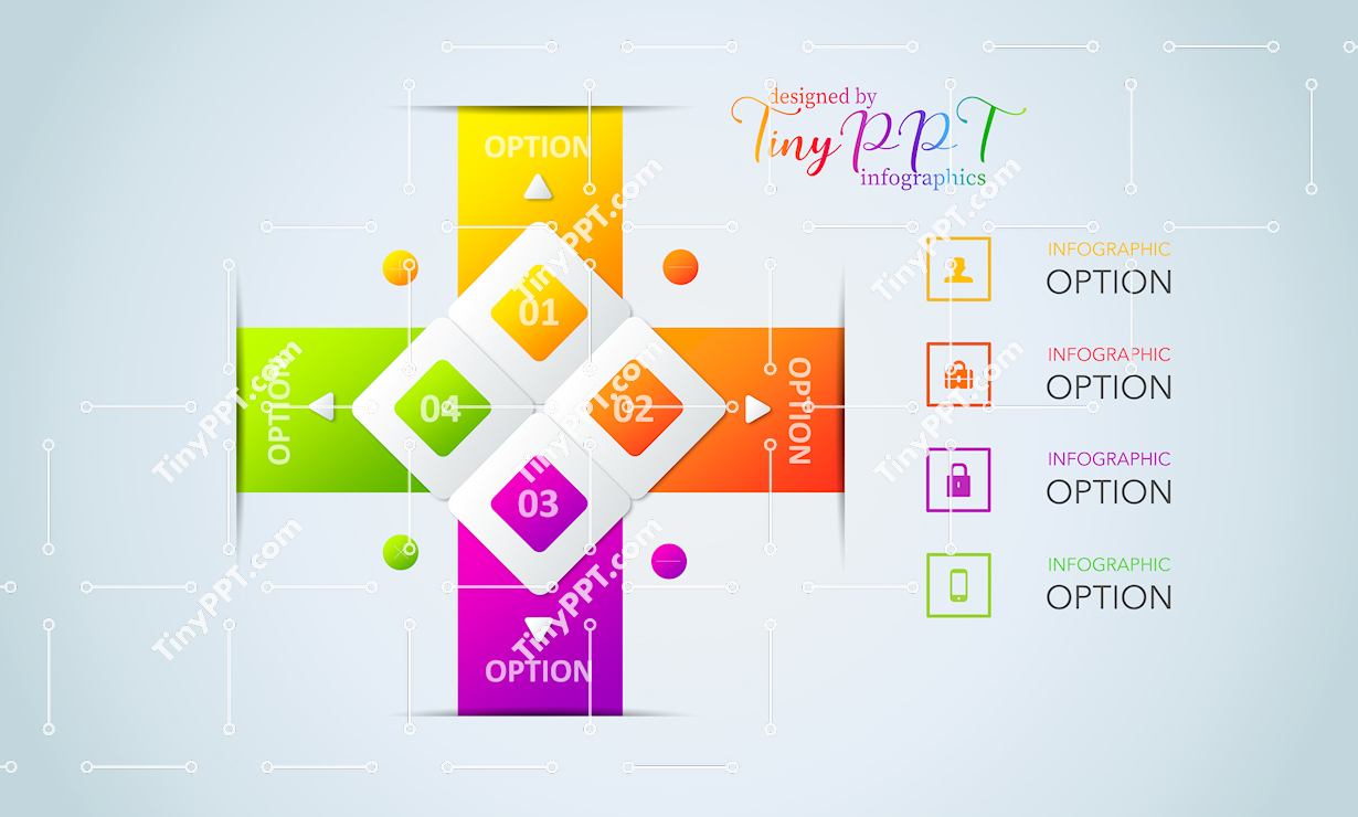 Cross Layout Infographic PowerPoint