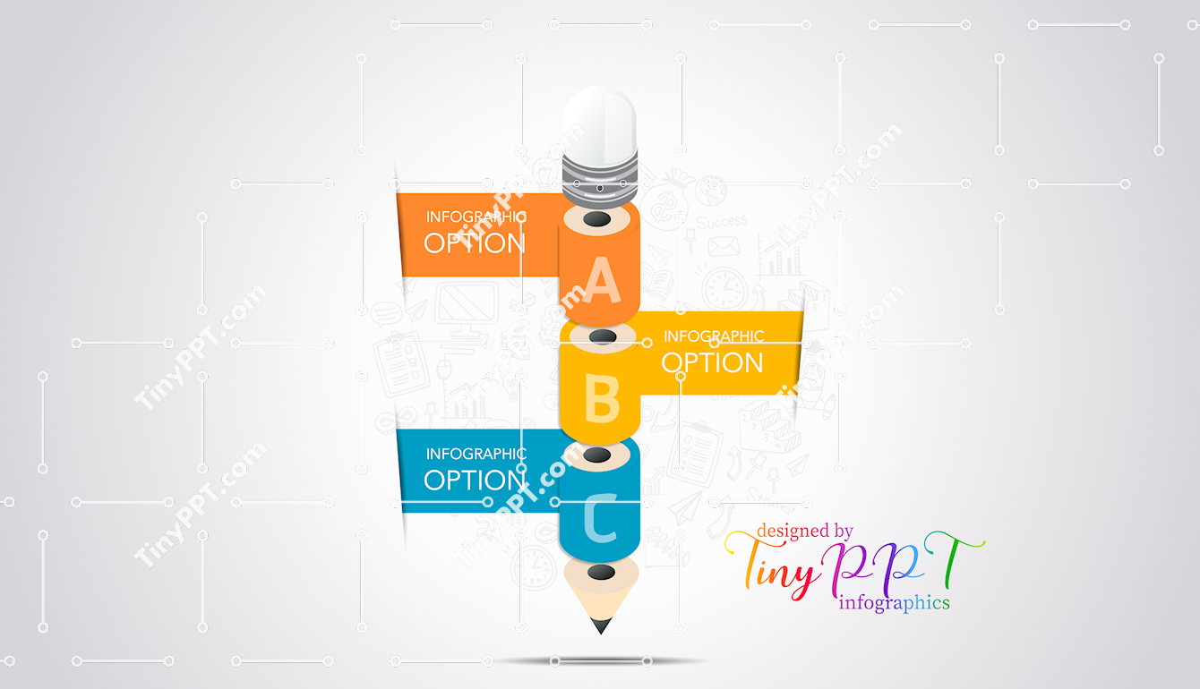 Process Steps Pencil Diagram PPT