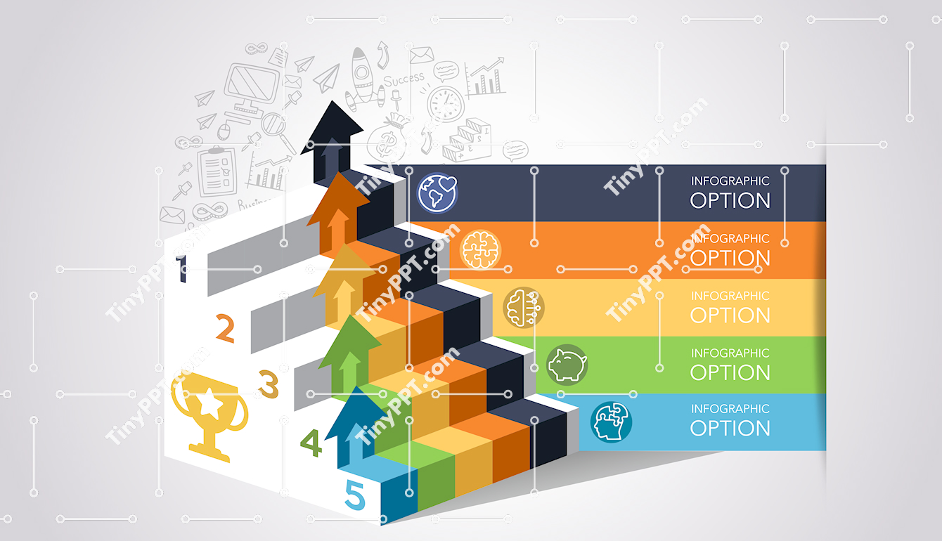 Process Steps Staircase PowerPoint
