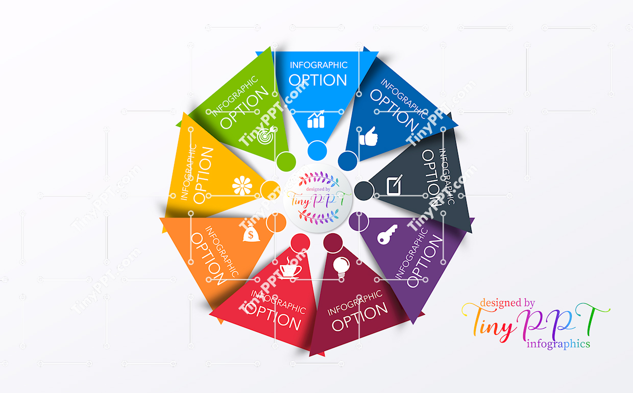 Radial Option Wheel Diagram PPT