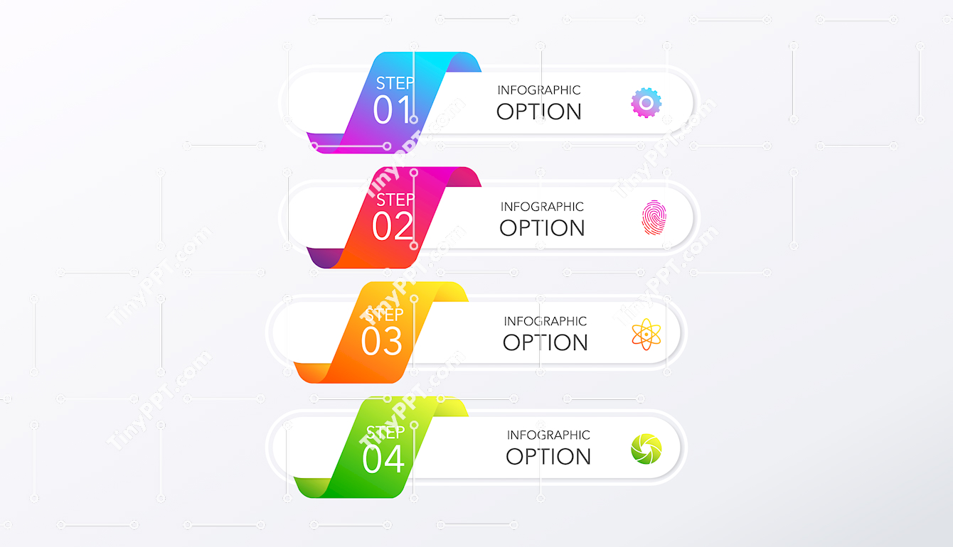 Ribbon Steps Process PowerPoint