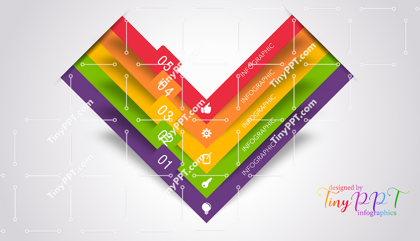 Chevron Steps Diagram PPT Slide