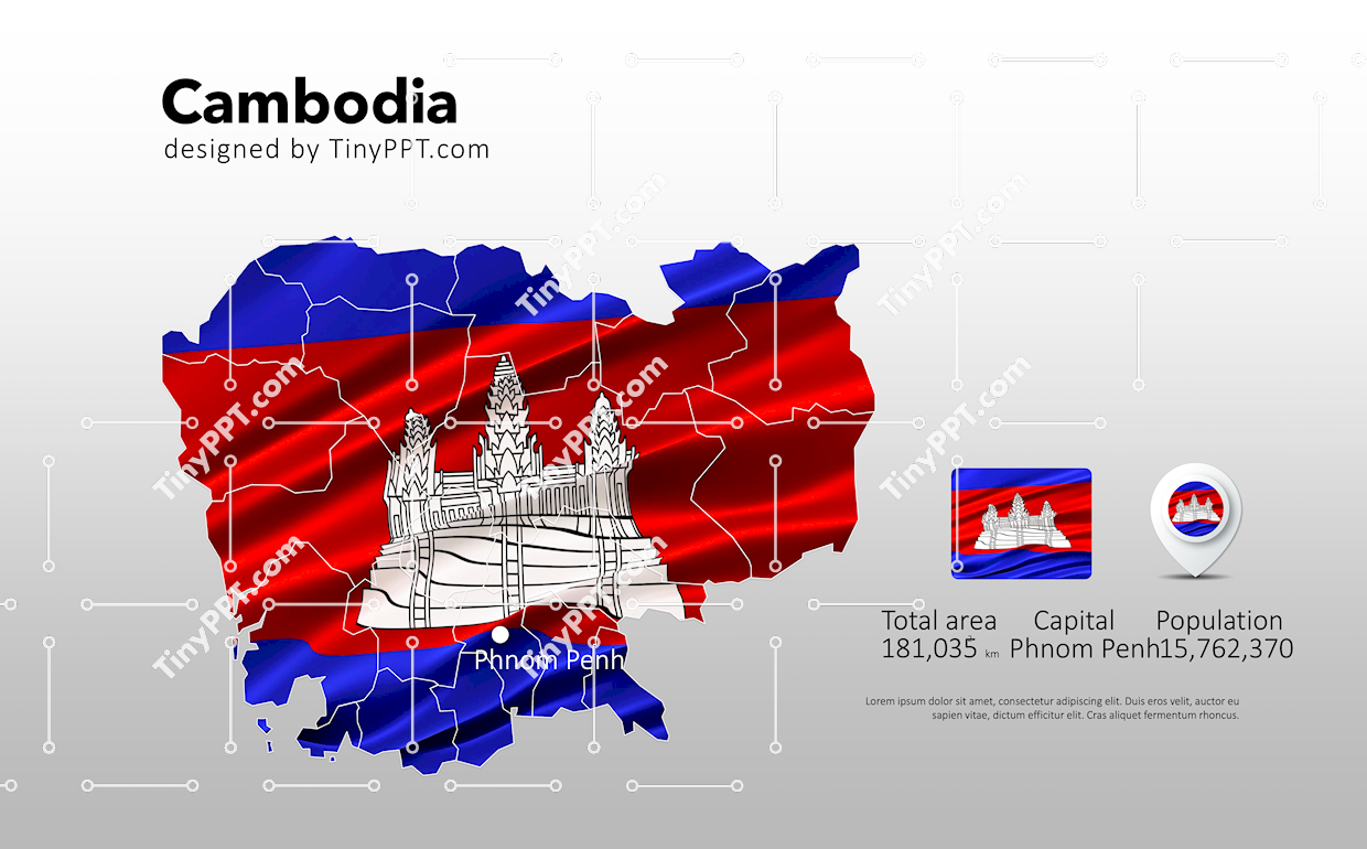 Cambodia Map Infographic PPT