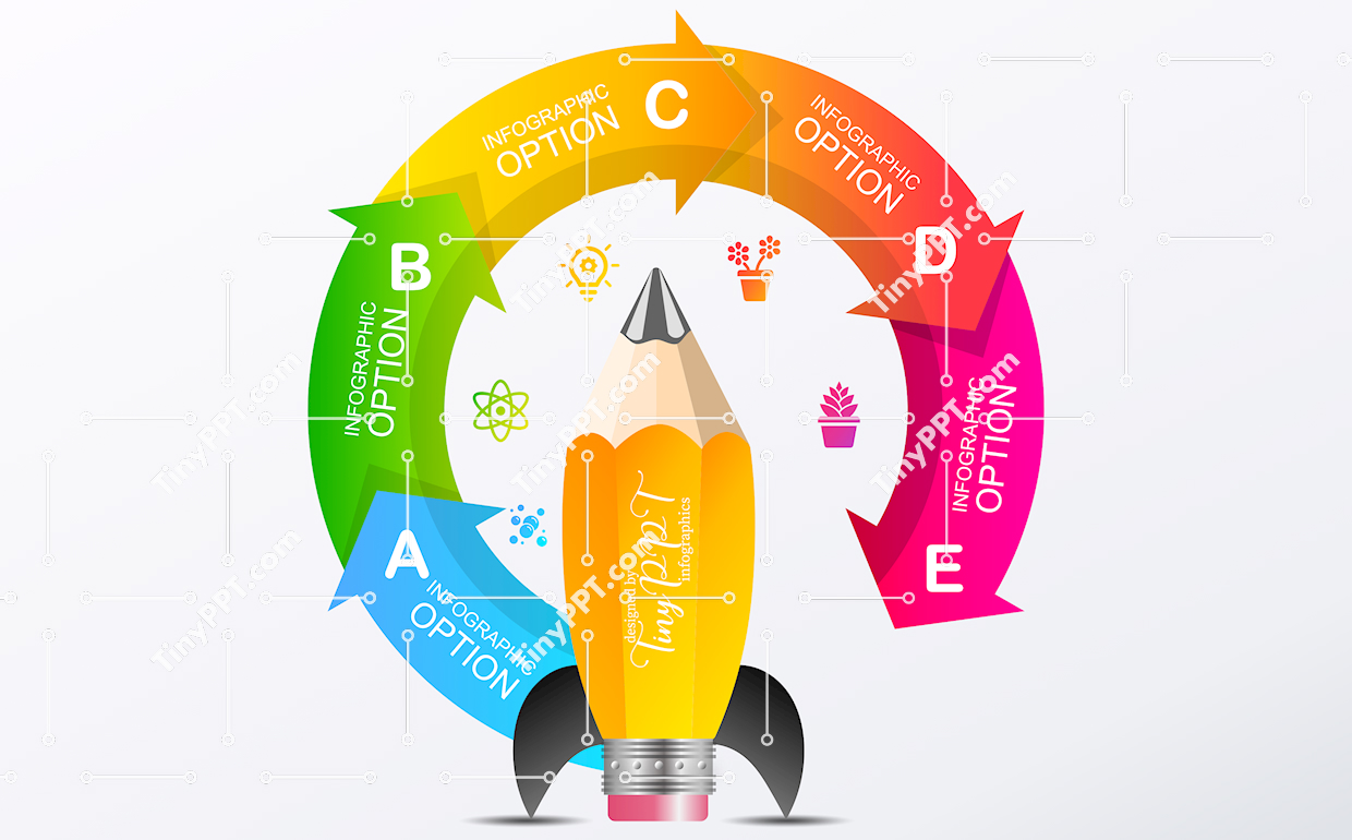 Cycle Infographic Pencil PPT
