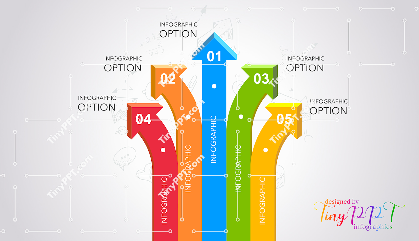 Multi Direction Arrow Infographic PPT