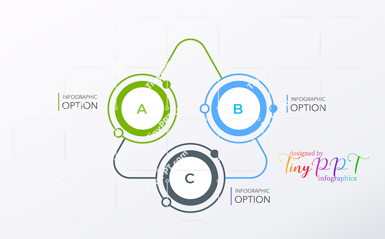 Three Node Relationship Diagram PPT