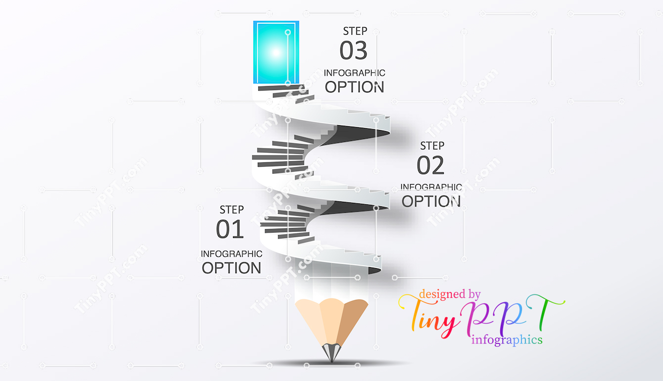 Process Spiral Pencil Diagram PPT