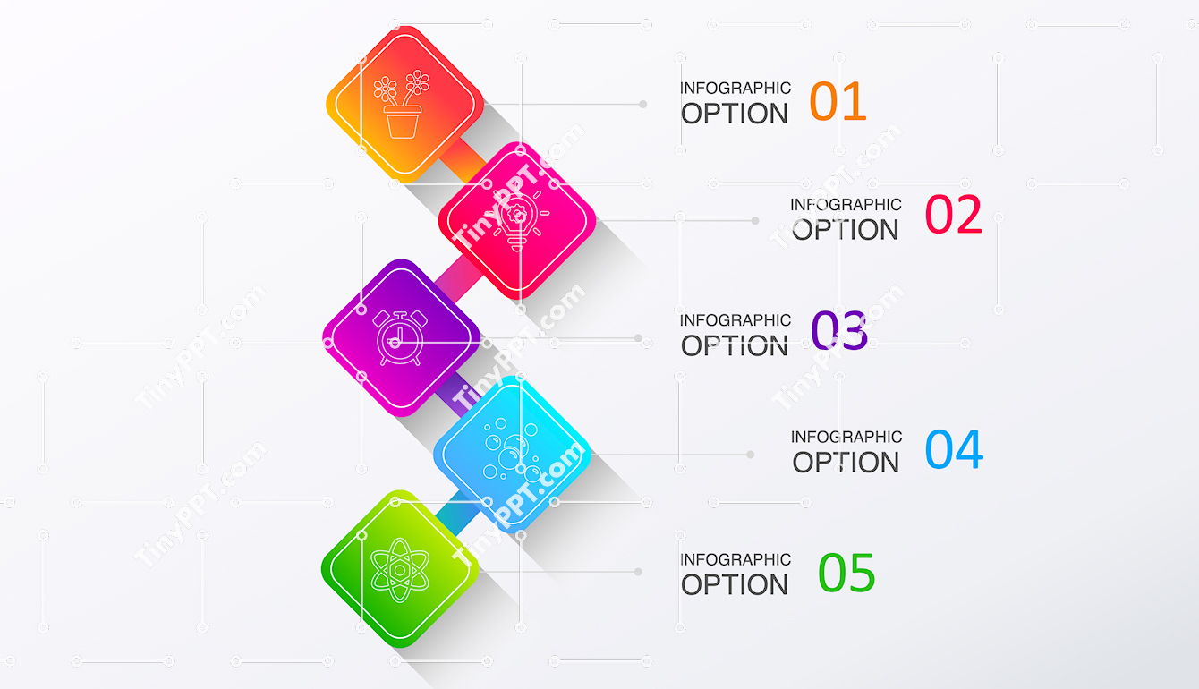 Vertical Process Blocks PPT Template