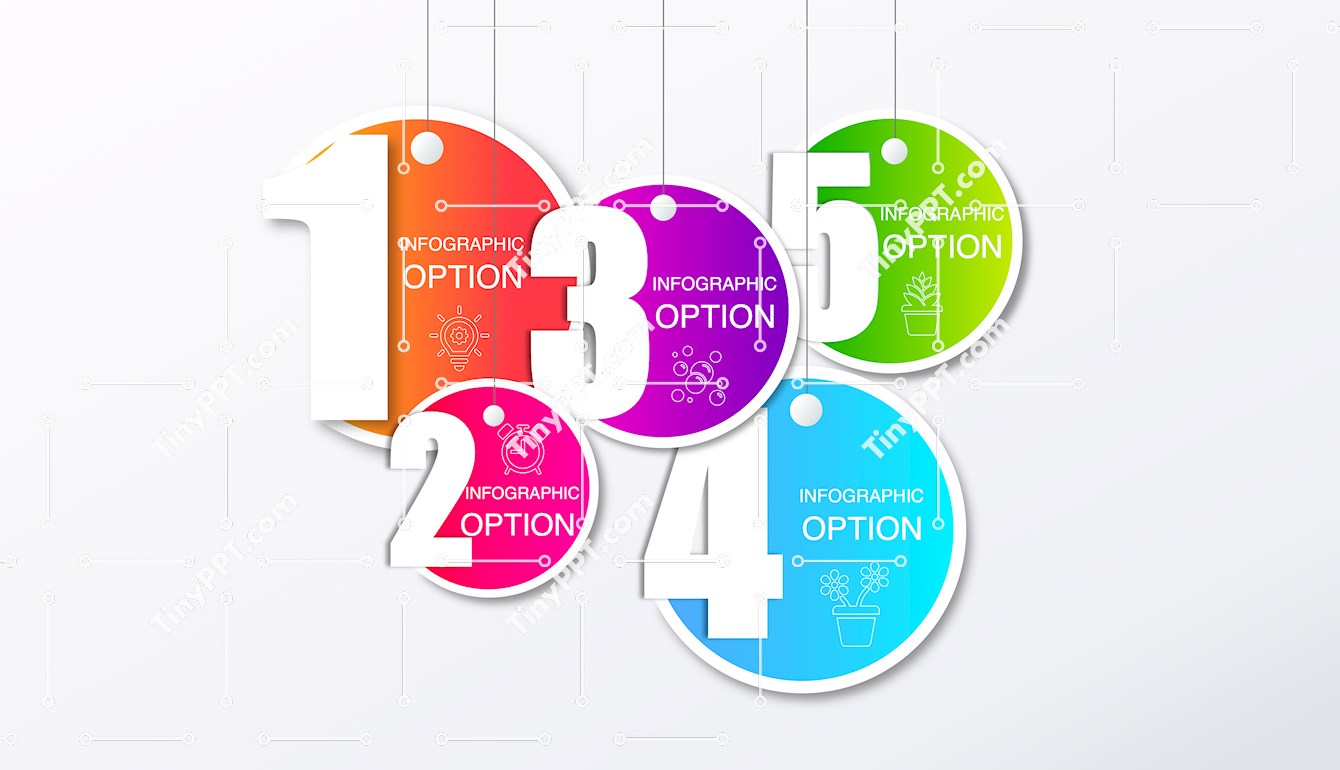 Numbered Steps Hanging Diagram PPT